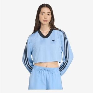 ADICOLOR SOCCER JACQUARD CROP LONG-SLEEVE TOP size M